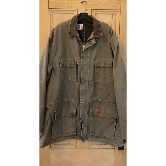 Carhartt Mens Vintage PB2321 Blanket Lined Canvas Jacket 2XL Tall Beige FA EXC - Picture 1 of 11
